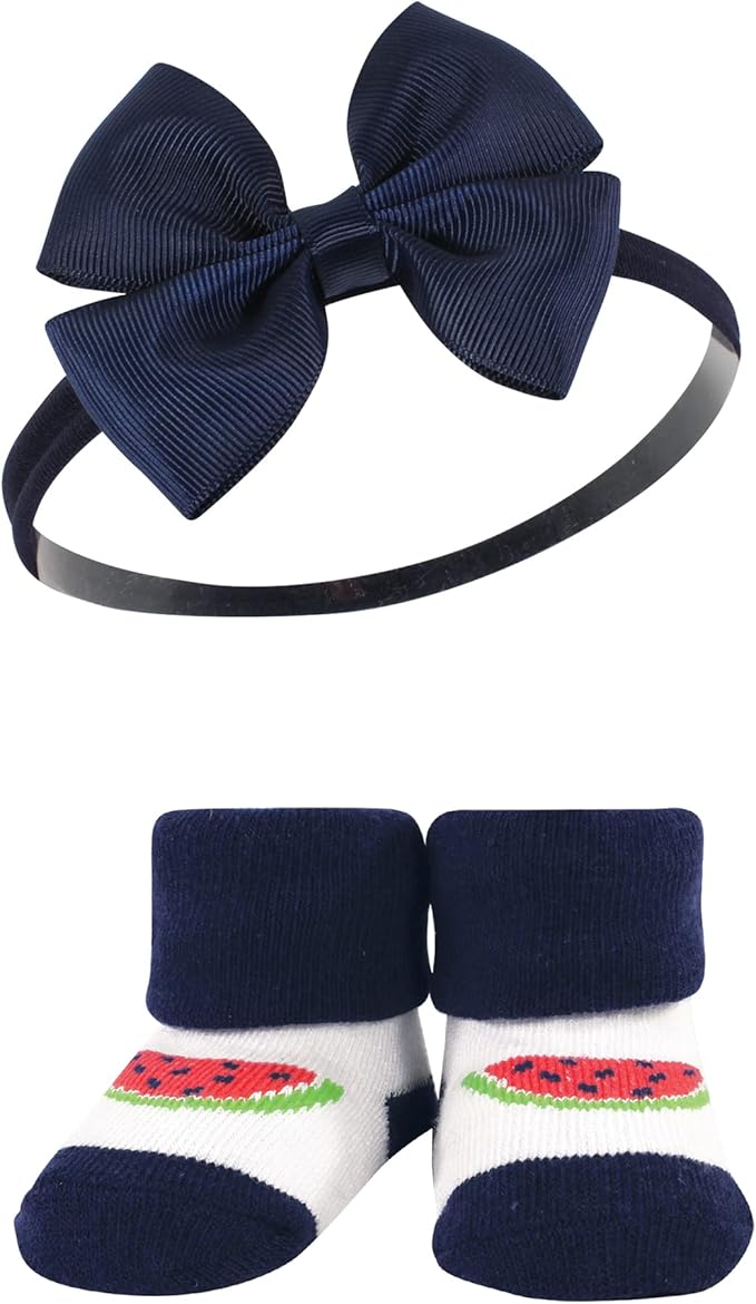 Hudson Baby Girl's Headband and Socks Giftset