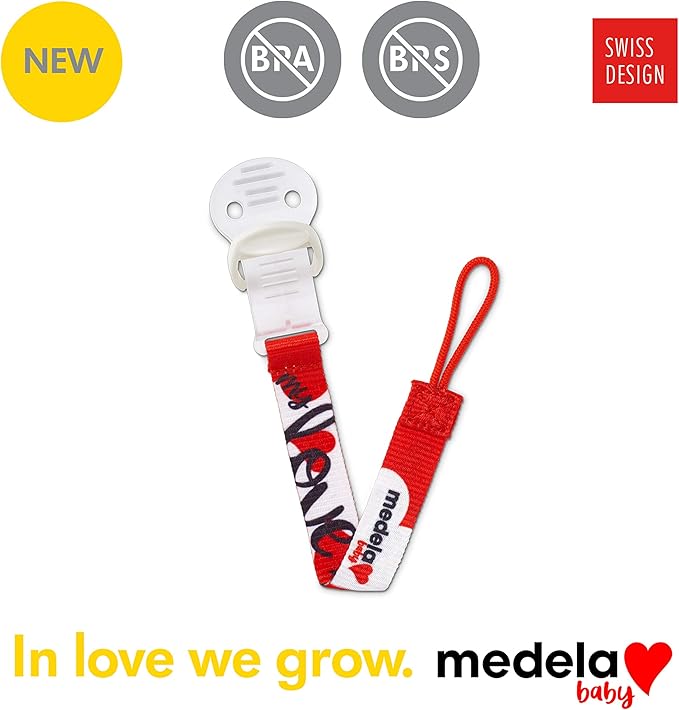 Medela Pacifier Clip Holder, Universal Design fits Most Pacifiers, BPA-Free, Opens with One Hand