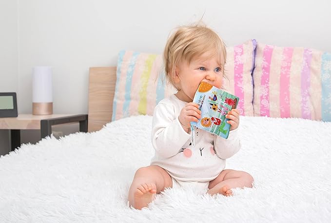 Touch and Feel Cloth Crinkle Books for Babies Infant, Baby Books Toys 0-3-6-12-18 Months, Easter Shower Baby Gift, High Contrast Toys,Teething Teether,Tummy Time Mirror Toy for Boys and Girls-Farm