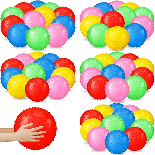 Jerify 7 Inch Large Kids Knobby Balls Bulk Spiky Bounce Inflatable Balls Plastic Soft Massage Sensory Stress Toy for Pool Beach School Play Outdoor Indoor Party Favors 5 Assorted Colors