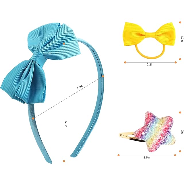 Little Girl Hair Accessories Set for Girls 4-6, Toddler Hair Bows for Kids Ages 4-8 8-10, Headbands Head Bands Hairbands Hair Stuff for 4 5 6 Year Old Young Girls 6-8, diademas para ninas Bow Gift Set