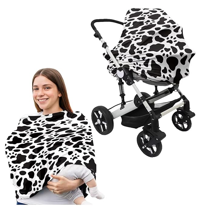Cow Basket Covers Nursing Pillow Cover for Baby Classic Multi - use Baby Essentials Breathable Washable Stain Resistant and Scratch Resistant