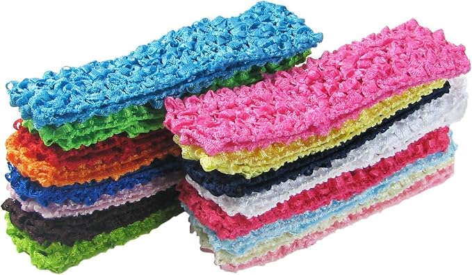 QandSweet Baby Girl's Stretch Headbands Crochet Stretchy Hair Bands DIY Accessories for Flower Or Bows