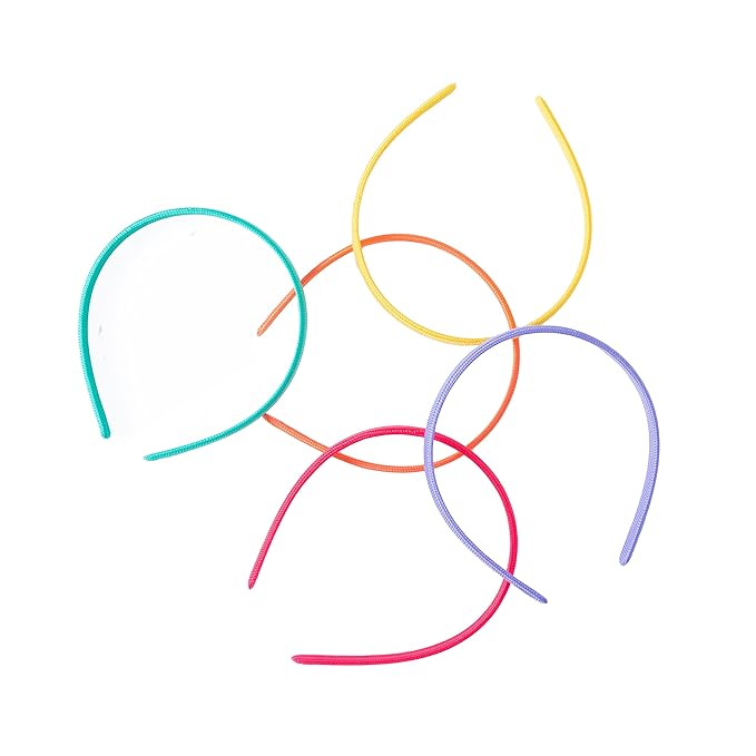 GOODY Kids Ouchless Classic Headband, Assorted Colors - For All Hair Types - Beautiful Design for Instant Style - Pain-Free Hair Accessories for Boys, and Girls, 5 Count (Pack of 2)