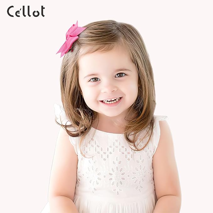 CÉLLOT 40pcs 3.5 inch Hair Bows for Girls Grosgrain Ribbon Toddler Hair Bows Alligator Clips for Baby Girls Kids Teens Back to School Hair Accessories in Pairs