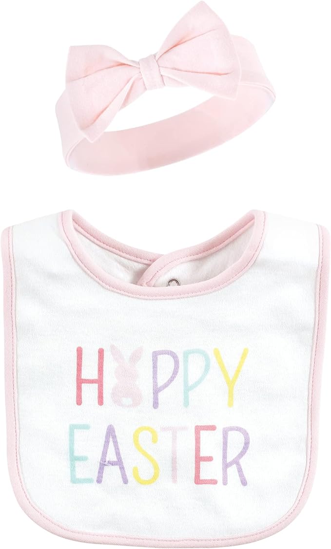Hudson Baby Unisex Baby Cotton Bib and Headband Set