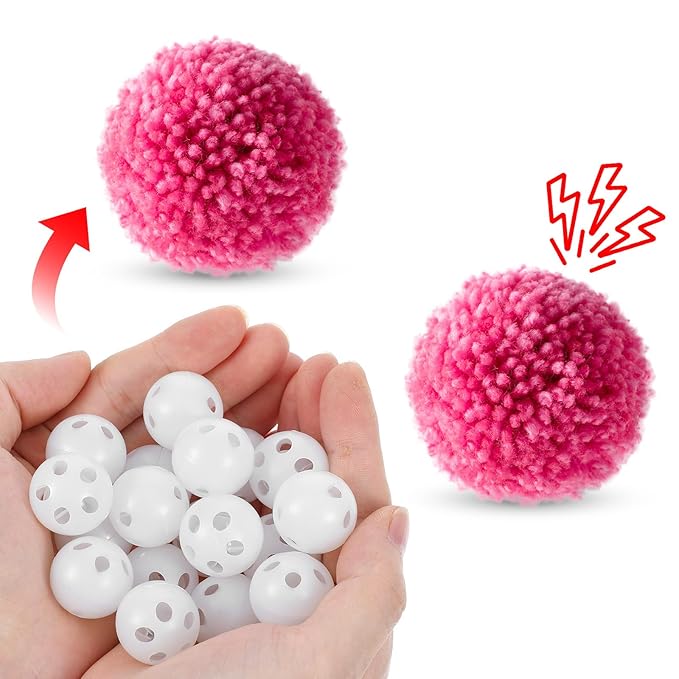 Kifmurase 30 Pcs Rattle Balls Inserts Rattle Toys, Rattles Box Repair Doll Noise Maker Insert Toy for Animal Puppet Doll, Rattles and Plush Rings Baby Pet Toy (24 mm)