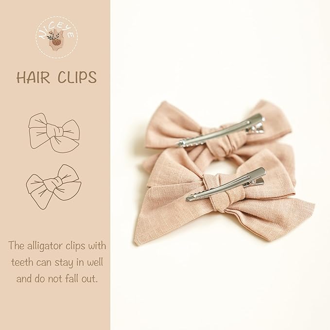 Niceye 24 PACK Baby Girl Hair Clips Set, Hair Bows Barrettes Handmade Accessories Alligator Clip for Babies Infant Toddlers Kids in Pairs