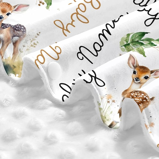 Winter Carseat Cover for Baby Personalized Deer Baby Car Seat Cover with Name Custom Minky Car Seat Canopy Boys Girls Infant Carrier Covers Nursing Cover Toddler Blanket