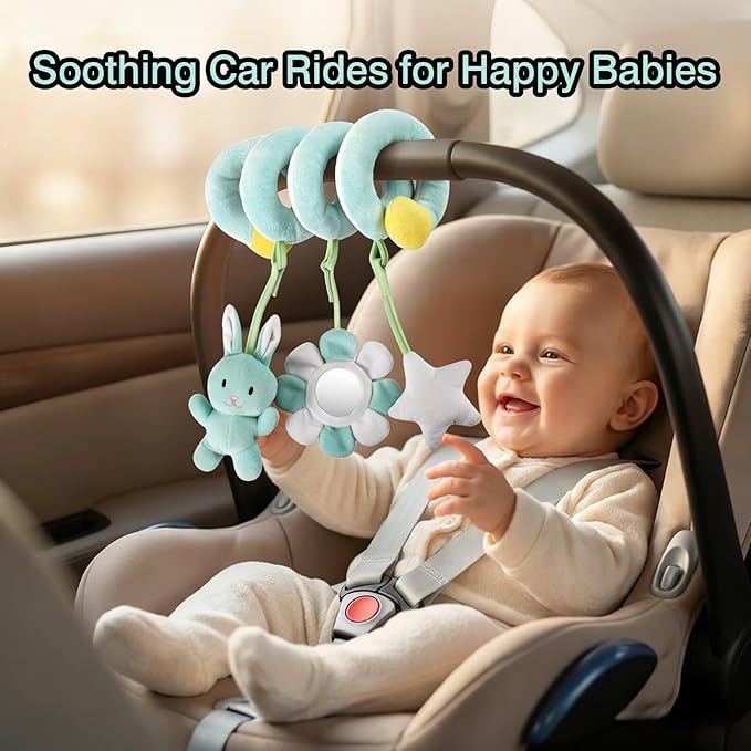 Multi-Use Baby Spiral Activity Toy – Spiral carseat Toy for Car Seat, Stroller,Play Gym, Keeps Baby Quiet, Easy Travel Solution
