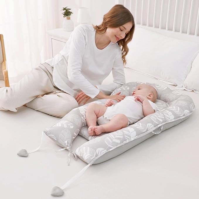 Viviland Baby Lounger Snuggle Me Lounger Fits 0-24 Months Newborn Infant Babies, White Feather