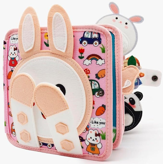 Busy Book for Toddlers 1-3, Montessori Toys for 1 Year Old, Baby Activity Quiet Books, Kids Travel Toys, Busy Board for Toddlers 3-5, Educational Learning Gifts for Boys Girls, Felt Animals Sensory