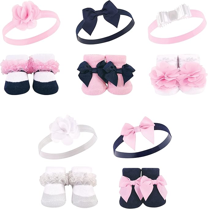Hudson Baby Girl's Headband and Socks Giftset
