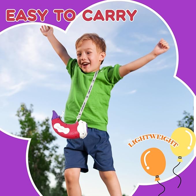 Toys for 3 Years Old Boy Girl Birthday Gift, Music Animal Caller Toy with 30 Realistic Animal Sounds, Early Learning Toy for Kids Todlers with 8" Horn and 3-Level Lights (Crimson - Horn)