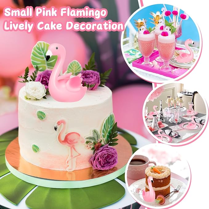 24PCS Flamingo Bath Toys, Pink Flamingo Rubber Duckies, for Kids Small Flamingo Rubber Duck Cake Decorations, Classroom Prizes