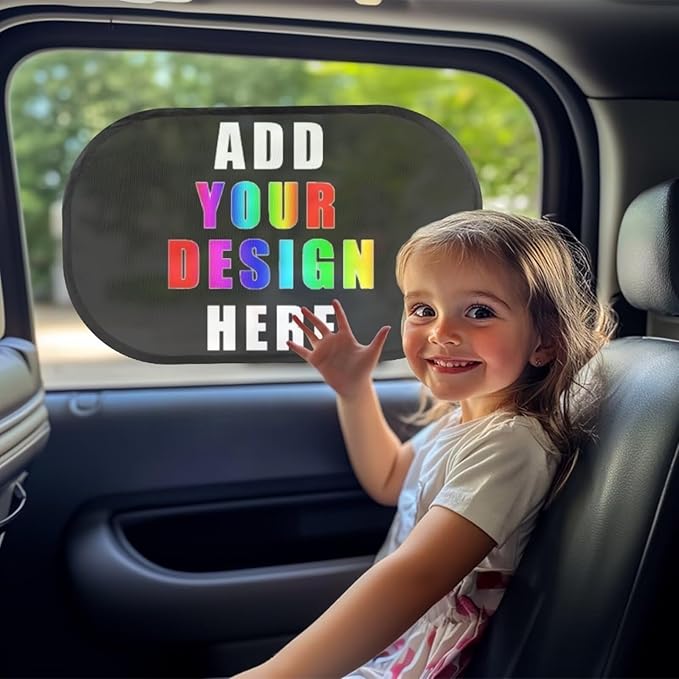 Bulopur Personalization Window Shades 2 Pack Baby Window Shades for Car Cute Design Car Sun Shade Side Window Glare Shield Protection Car Interior Automotive Universal Car Sun Shades
