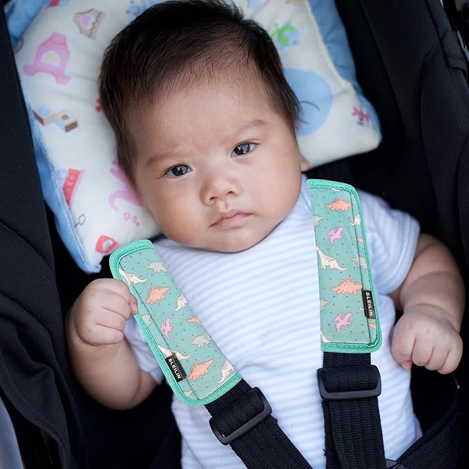 3 Pcs Car Seat Straps Shoulder Pads Suit for Kids : Ultra-Soft Child Car Seat Strap Covers, Kids Car Seat Strap Pads, Cute Plush Printed Seat Belt Covers, Hip Support, for Pushchair, Baby Stroller