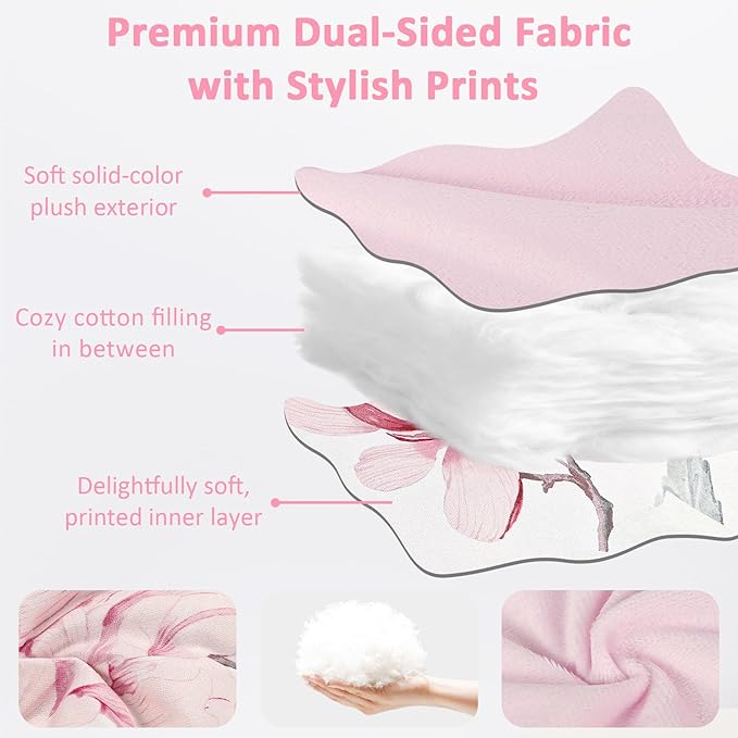 Pea Pod Baby Car Seat Blanket Stroller Footmuff Bunting Bag, Baby Sleeping Bag Fleece Plush Swaddle Blanket for Cold Weather Winter Must Have Outdoor Walking Warmth for Newborn to Infant (Camellia)