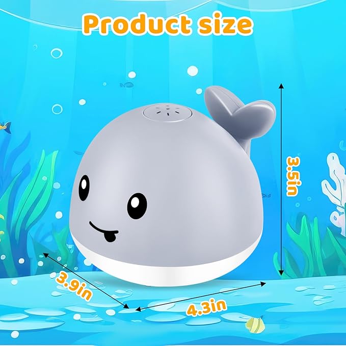 WAVISA Light Up Whale Bath Toys Sprinkler for Babies 6-12 12-18 Months, Kids Ages 1-3 2-4, Baby Infant Toddler Summer Pool Water Fountain Bathtub Toys for 1 Year Old Boys Girls Birthday Gifts