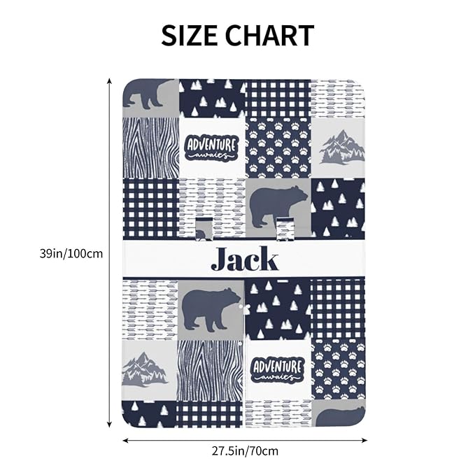 Personalized Baby Car Seat Canopy with Name, Custom Woodland Bear Baby Car Seats Covers for Baby Boy, Opening Minky Nursing Breastfeeding Cover for Infant, Carseat Canopies for Newborn