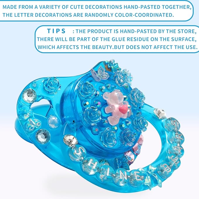 CutiePlusU Adult Sized Pacifier Dummy Crystal DIY Handmade