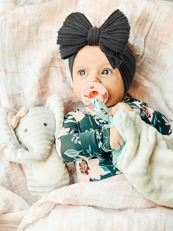 AQOKKA Baby Bows Headbands Nylon Baby Girl Headbands Soft Handmade Hairbands Toddler Hair Accessories for Girls Baby Newborn Infant Kids