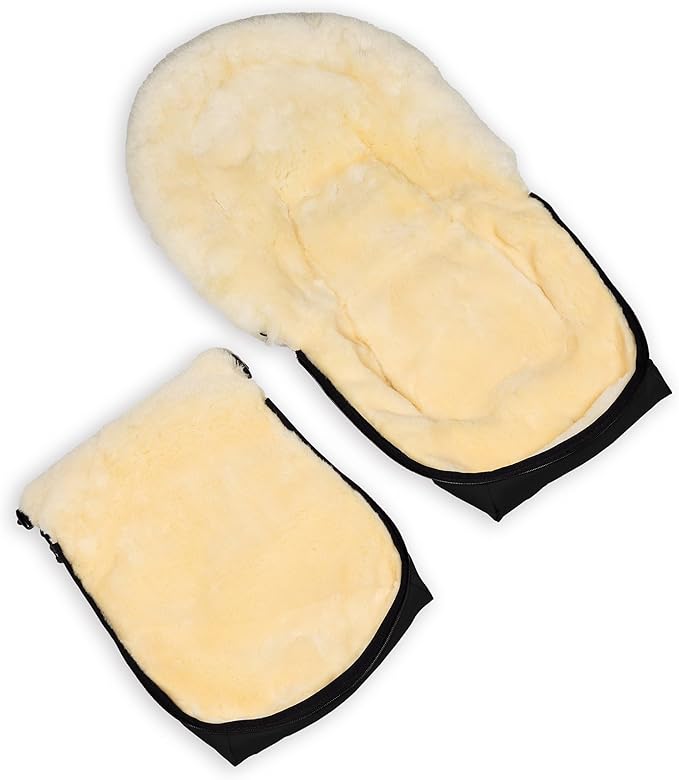 Werner Christ Baby Sheepskin footmuff Oslo Luxe for carrycot - Winter footmuff Made of Medical Fur (from 0 to 6 Months) for carrycot, Infant Carrier, Stroller