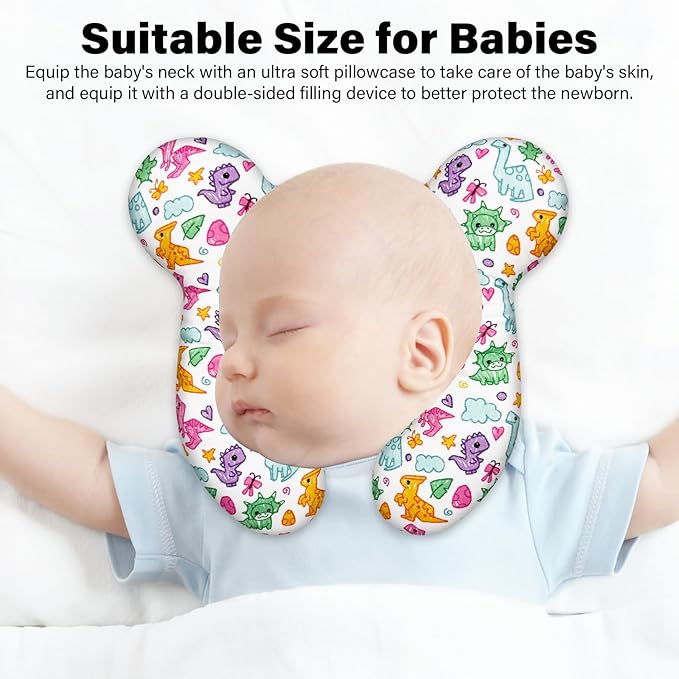 Baby Neck Pillow - Upgraded Baby Support Travel Head Pillow, Portable Headrest for Toddlers & Children for Car Rides, Planes, Road Trips (A6)