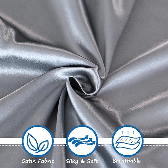 Satin Bassinet Sheet Fitted Great for Baby Hair Soft Silk Feeling Sheet for Rectangle Hourglass Oval Cradle or Bassinet Pad＆Mattress, Bassinet Sheets for Baby Boy and Girl Gift, Gray