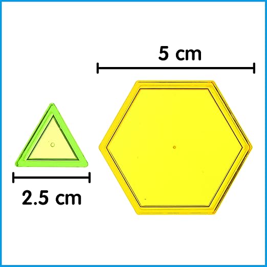 edxeducation Transparent Pattern Blocks | Mini Jar | Plastic Pattern Blocks | Practice Sorting, Measurement and Fractions | Sensory Play | Math Manipulative