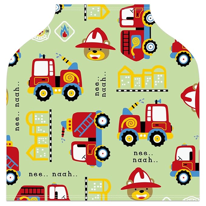 Baby Car Seat Stroller Covers Cartoon Fire Fighting Truck Nursing Cover Breastfeeding Scarf Soft Breathable Stretchy Coverage Carseat Canopy Cover for Boys and Girls Soft Breathable Multi Use