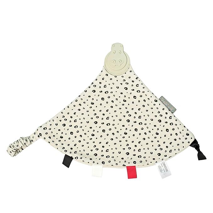 Cheeky Chompers Comfortchew | Baby Lovey with Silicone Teether & Sensory Tags | Soft Fleece Material, Attachable Loop, Machine Washable | (Leopard Spot)