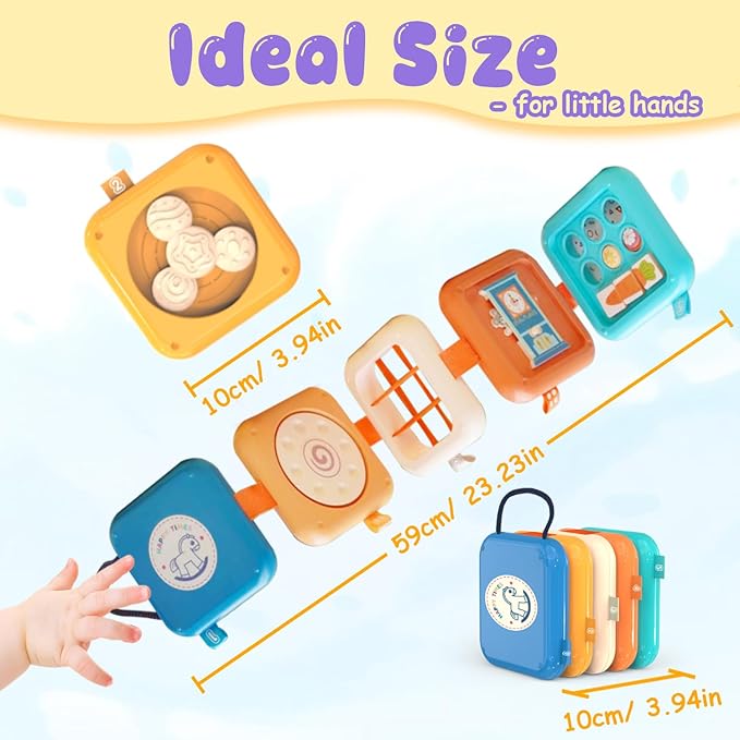 kizh Busy Board for 1 Year Old, Montessori Toys for 1 Year Old, Baby Busy Board Toddler Travel Toys Fine Motor Skills Learning Activities Fidget Board for Toddlers