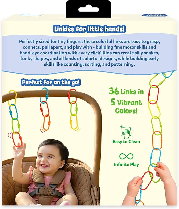 Skillmatics Connectable Learning Link Toy for Toddlers – Fun & Educational Snap-Together Activity, Bead Maze Toys for Babies, Fine Motor Skill, Early Learning, Gift for Ages 10–24 Months, 36 Links