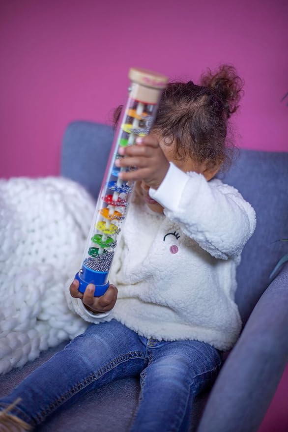 Eichhorn Wooden Rainmaker - Sound and Sensory Toy for Toddlers with Rattle Effect, 32x5 cm, Encourages Auditory and Motor Development, Beech Wood and Plastic, Age 1+