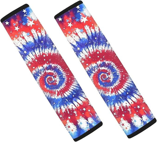 Car Seat Belt Covers Pack of 2 Universal Shoulder Strap Pad Vehicle Seatbelt Cover Car Decor Red Blue Swirl