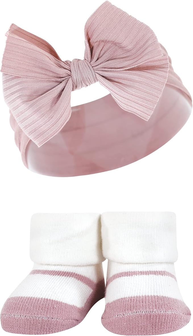 Hudson Baby Girl's Headband and Socks Giftset