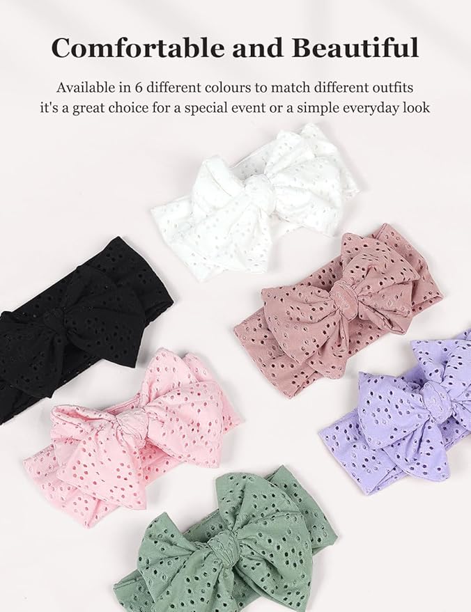 Stretchy Baby Girl Headbands Bows, Infant Headband Bows for Baby Bonnet Newborn Head Wraps Toddler Unisex (03H-17)