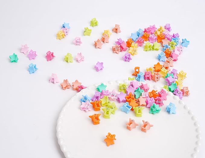 50 Pcs Colorful Mini Hair Claw Small Hair Clips Clamps Hair Accessories for Baby Girl Decorative Bun Tiny Hair Clips (Set-C)