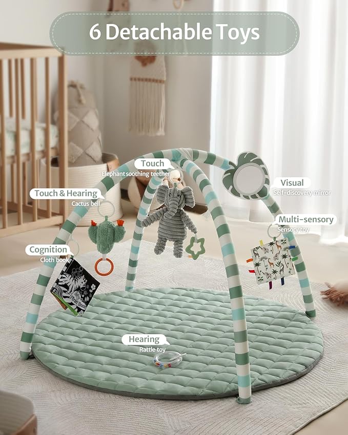 Baby Play Gym Mat + Baby Play Mats for Floor,50x50