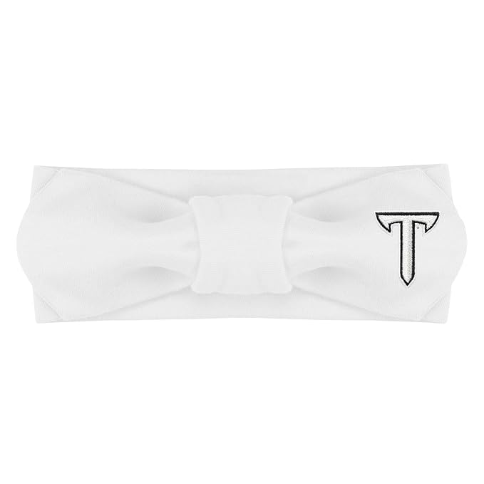 Creative Knitwear Troy Trojans Infant Girls White Solid Hair Knot Headband Embroidered Logo - Size Newborn - 4T