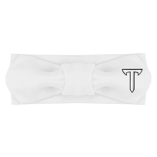 Creative Knitwear Troy Trojans Infant Girls White Solid Hair Knot Headband Embroidered Logo - Size Newborn - 4T