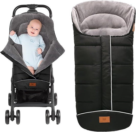 Miracle Baby Bunting Bag for Stroller, Warm Fleece Footmuff with Zippers, Convertible Infant Toddler Sleeping Bag Blanket for Boys Girls
