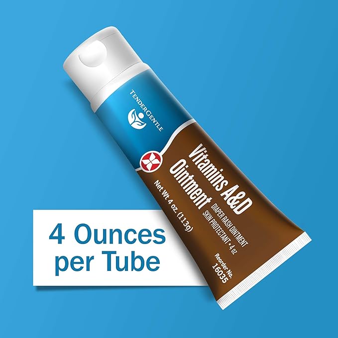 Vitamin A&D Ointment for Baby Diaper Rashes - 4 oz Tube, Case of 72 - A and D Ointment for Adults, Seniors, and Babies