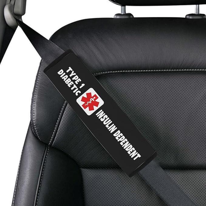Type 1 Diabetic Insulin Dependent Custom Color Size Medical Car Seat Belt Cover for Adults Girls and Boys Seatbelt Belt Strap Shoulder Pad for a Driving 75