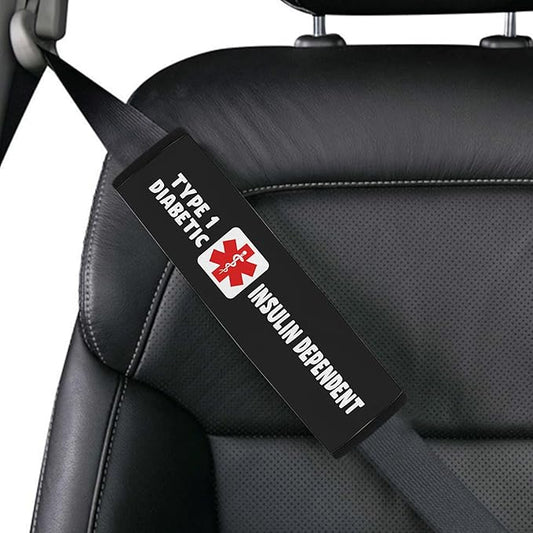 Type 1 Diabetic Insulin Dependent Custom Color Size Medical Car Seat Belt Cover for Adults Girls and Boys Seatbelt Belt Strap Shoulder Pad for a Driving 75