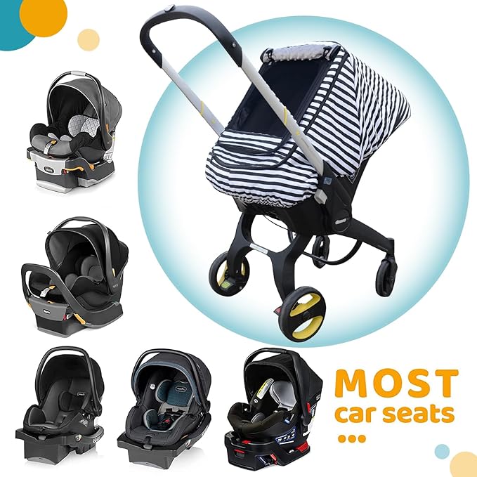 Car Seat Covers for Babies,Baby Car Seat Cover for Boys Girls,Windproof Infant Carseat Cover,Kick-Proof Car Seat Canopy with Breathable Mesh Peep Window,(Black)