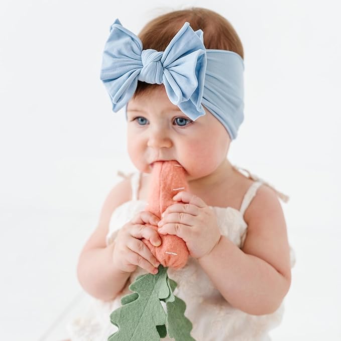 Baby Bling 2PK FAB-BOW-OUS®: dusty blue + white