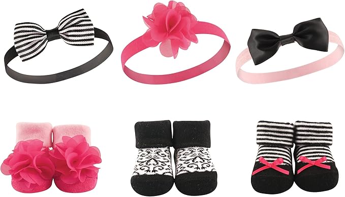 Hudson Baby Girl's Headband and Socks Giftset