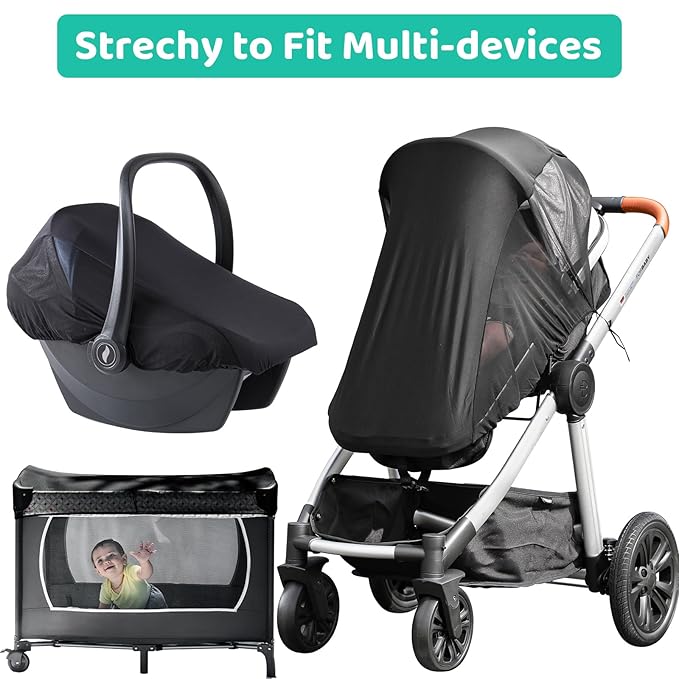 Stroller Sun Shade Cover Baby Car Seat Carrier Sunshade Pram Stroller Shade-Dark Shade Cut 96% UV Rays